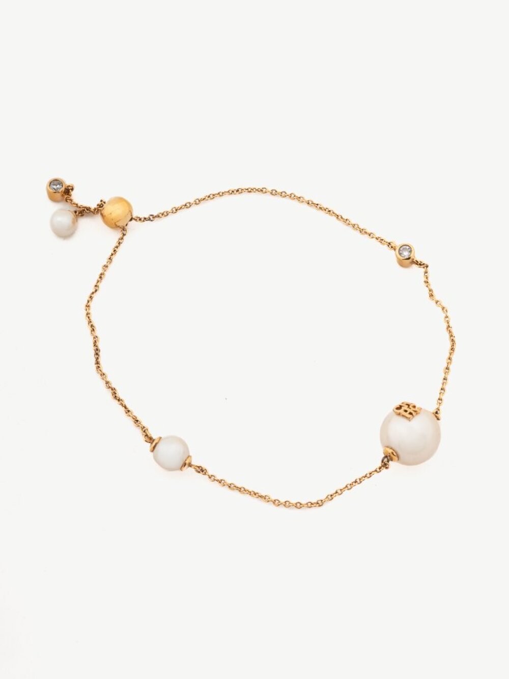 CH Carolina Herrera Gold-Tone Pearl Chain Bracelet